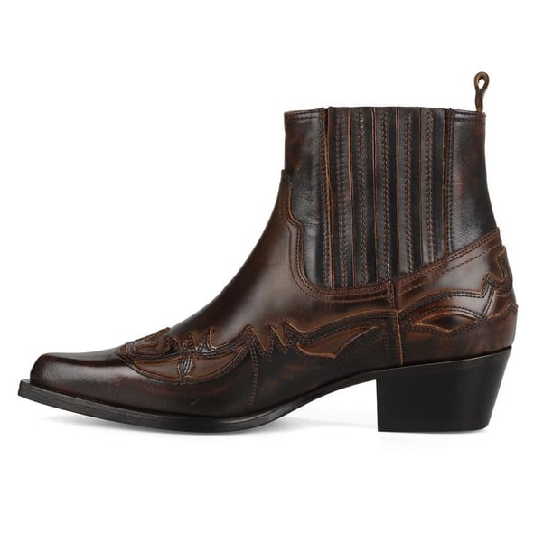 Women Brown Cowboy Ankle Boots Bari