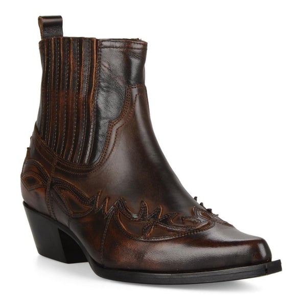 Women Brown Cowboy Ankle Boots Bari