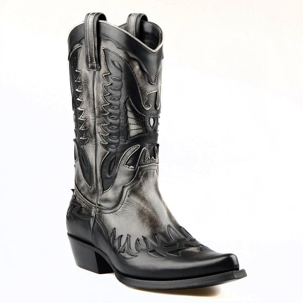 Black And White FootCourt Cowboy Boots