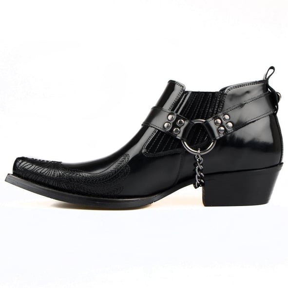 FootCourt Black Cowboy Shoes