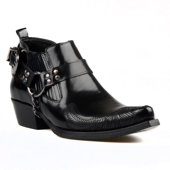 FootCourt Black Cowboy Shoes