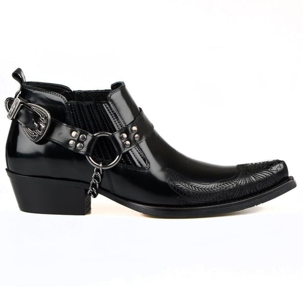 FootCourt Black Cowboy Shoes