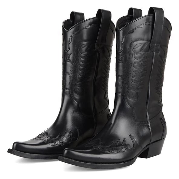 FootCourt Cowboy Boots Black