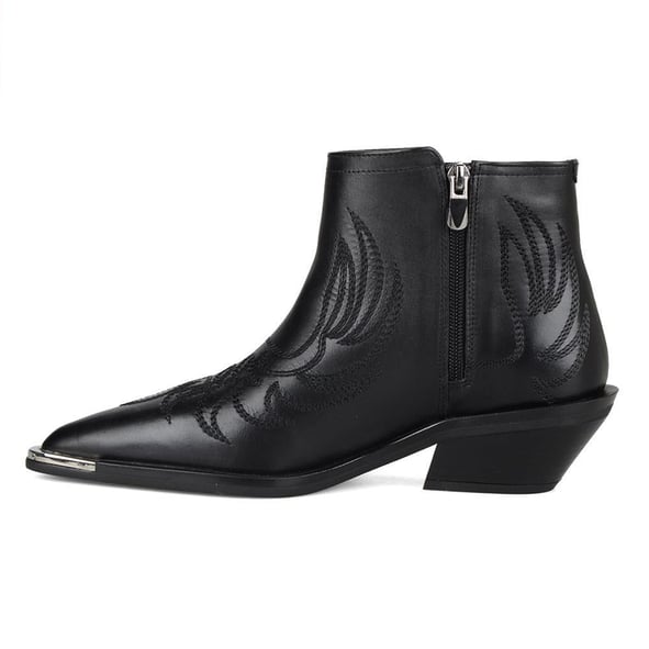  Black Women's Cowboy Ankle Boots Biasca