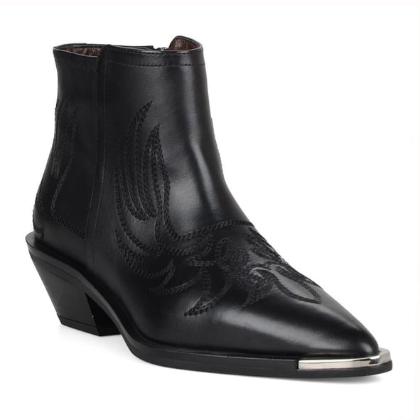  Black Women's Cowboy Ankle Boots Biasca