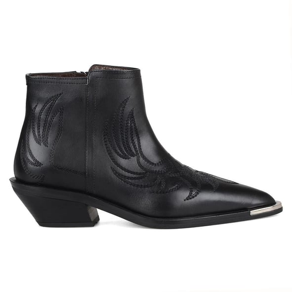  Black Women's Cowboy Ankle Boots Biasca