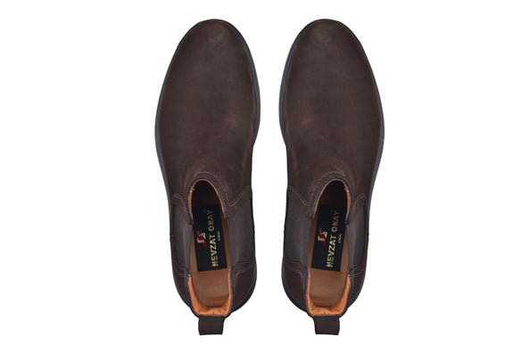 Süet Kahverengi Yanlardan Lastik Detaylı Chelsea Erkek Bot