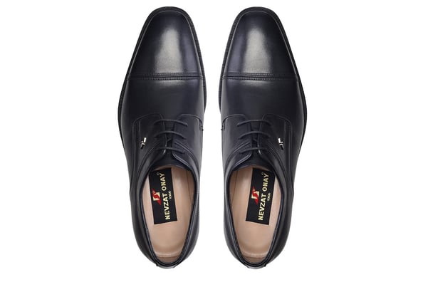 Siyah Bağcıklı Toka Detaylı Derby Stil Erkek Ayakkabı