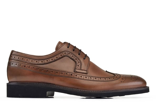 Taba Bağcıklı Derby Stil Günlük Deri Erkek Ayakkabı