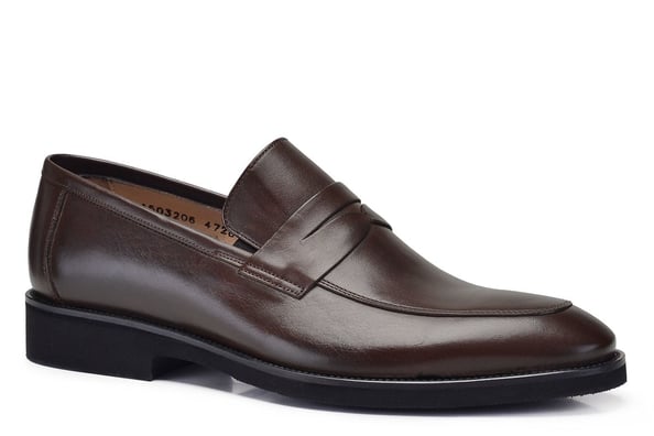 Koyu Kahverengi Loafer Kuşak Detaylı Erkek Ayakkabı
