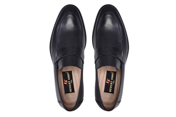 Siyah Bağcıksız Loafer Kuşak Detaylı Günlük Erkek Ayakkabı