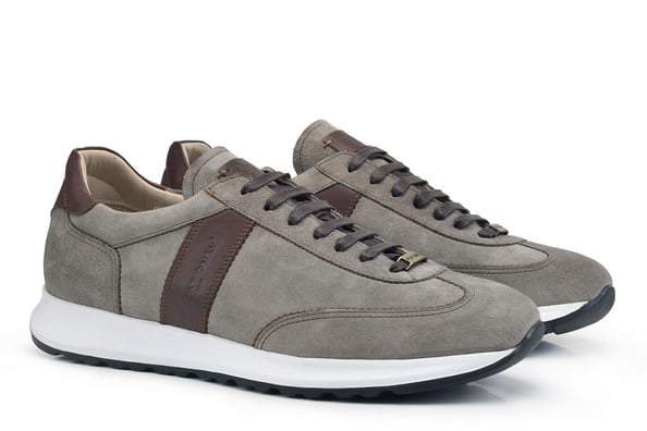 Vizon Süet  Bağcıklı Kahverengi Detaylı Erkek Spor Ayakkabı