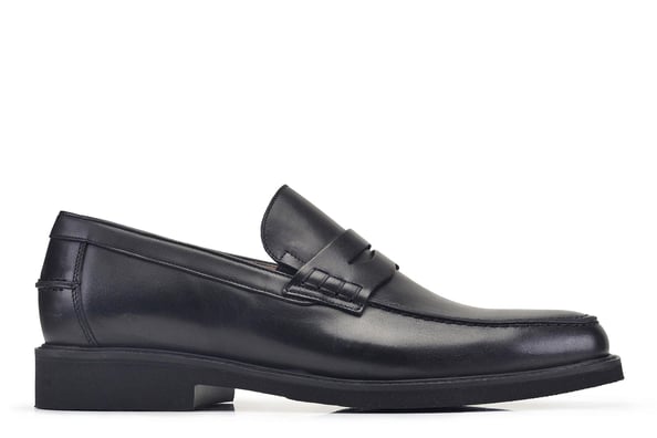 Siyah Bağcıksız Kuşak Detaylı Günlük Erkek Ayakkabı