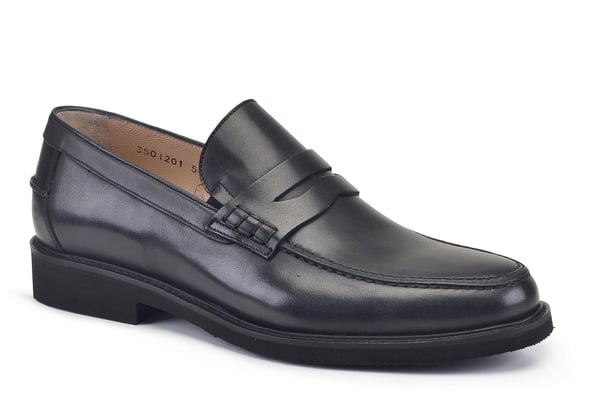 Siyah Bağcıksız Kuşak Detaylı Günlük Erkek Ayakkabı