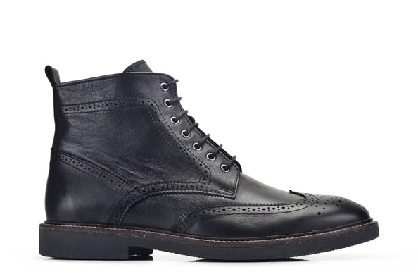 Siyah Fermuarlı Bağcık Detaylı Sportif Erkek Bot