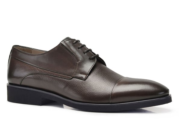 Kahverengi Bağcıklı Derby Stil Erkek Ayakkabı