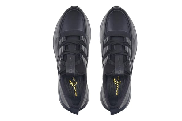 Siyah Çapraz Bağcık stil Beyaz Taban Erkek Sneaker Ayakkabı