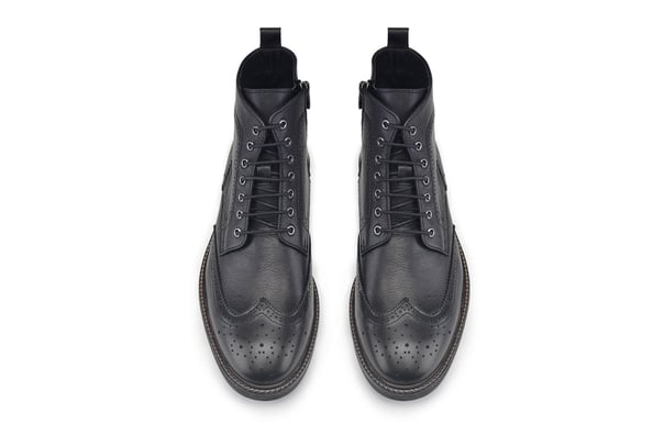 Siyah Fermuarlı Bağcık Detaylı Sportif Erkek Bot