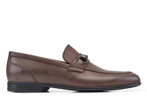 Kahverengi Bağcıksız kuşaklı Toka Detaylı Yazlık Erkek Ayakkabı