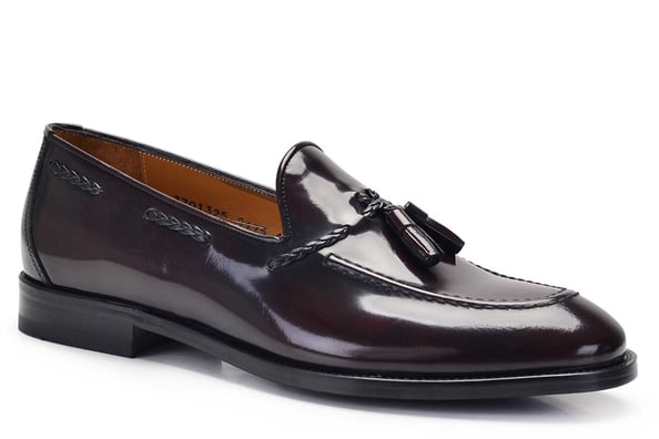 Bordo Açma Loafer Kösele Erkek Ayakkabı -11686-