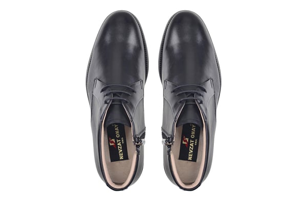 Hakiki Siyah Deri Chukka Erkek Bot