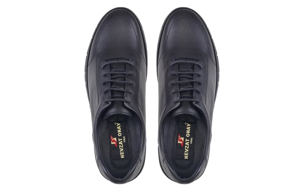 Siyah Bağcıklı Yuvarlak Burunlu Günlük Erkek Ayakkabı