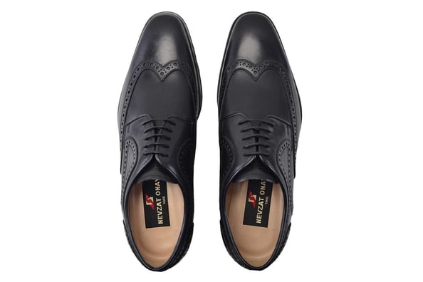 Siyah Bağcıklı Çift Yüz Stil Klasik Erkek Ayakkabı