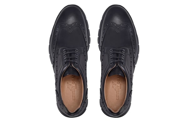 Hakiki Deri Siyah Günlük Bağcıklı Erkek Ayakkabı -10510-