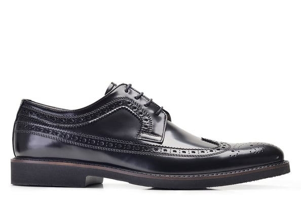 Hakiki Deri Siyah Günlük Bağcıklı Erkek Ayakkabı -8455-