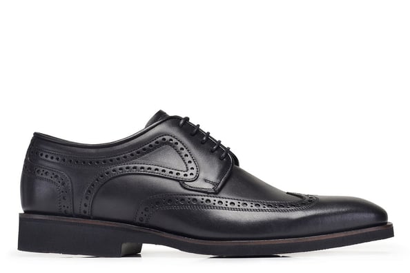 Siyah Bağcıklı Çift Yüz Stil Klasik Erkek Ayakkabı