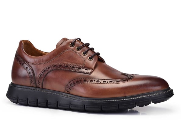 Hakiki Deri Taba Günlük Bağcıklı Erkek Ayakkabı