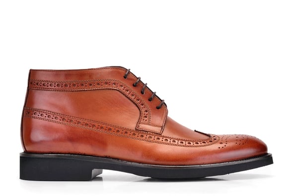 Hakiki Deri Taba Günlük Bağcıklı Erkek Bot-10735-