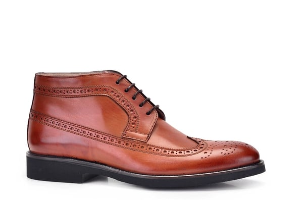 Hakiki Deri Taba Günlük Bağcıklı Erkek Bot-10735-