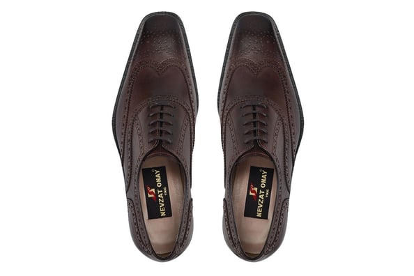 Kahverengi Brogue Kösele Ayakkabı