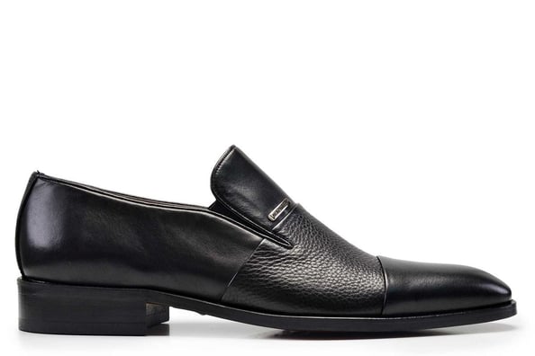 Siyah Klasik Loafer Kösele Erkek Ayakkabı -10359-