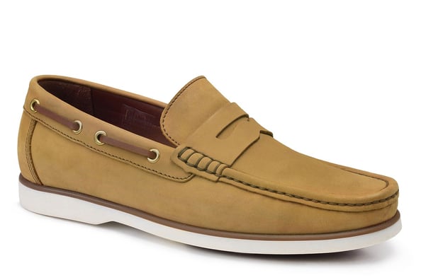 Taba Bağcıksız Yazlık Loafer Erkek Ayakkabı -12630-