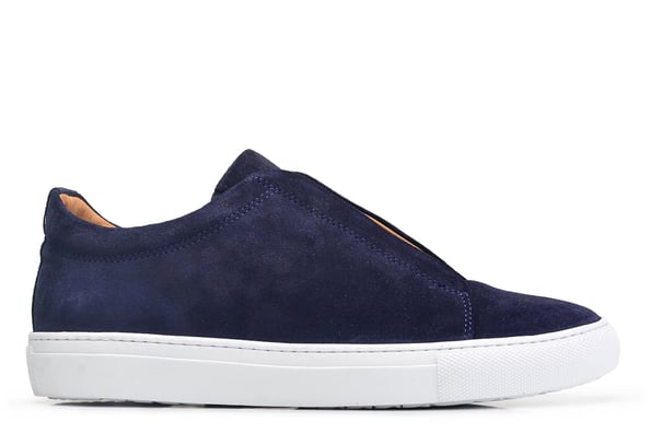 Süet Lacivert Bağcıksız, Lastikli Casual Sneaker Erkek Ayakkabı