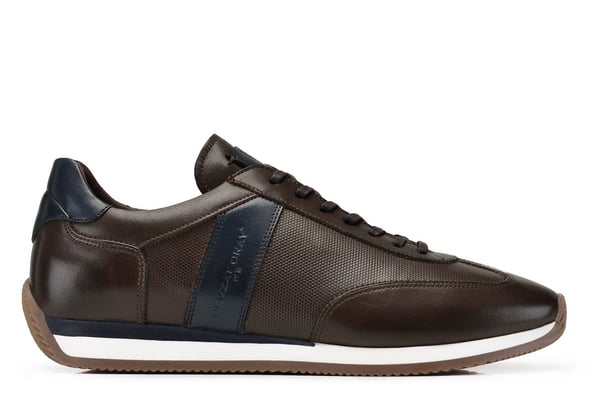 Kahverengi Baskılı Lacivert Detaylı Günlük Sportif Erkek Sneaker Ayakkabı