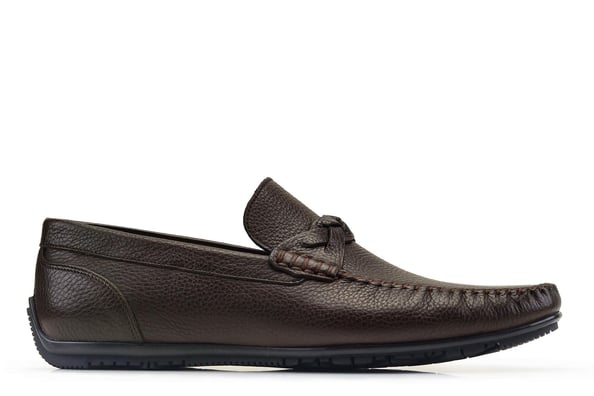 Kahverengi Loafer Örgü Kuşak Detaylı Günlük Erkek Ayakkabı