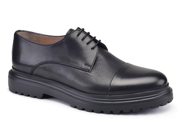 Siyah Bağcıklı Sportif Derby Stil Erkek Ayakkabı