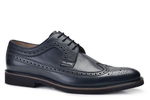 Lacivert Bağcıklı wingtip Günlük Erkek Ayakkabı