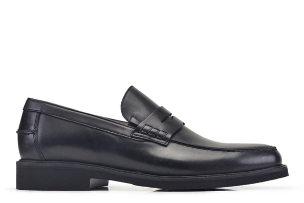 Siyah Bağcıksız Kuşak Detaylı Günlük Erkek Ayakkabı