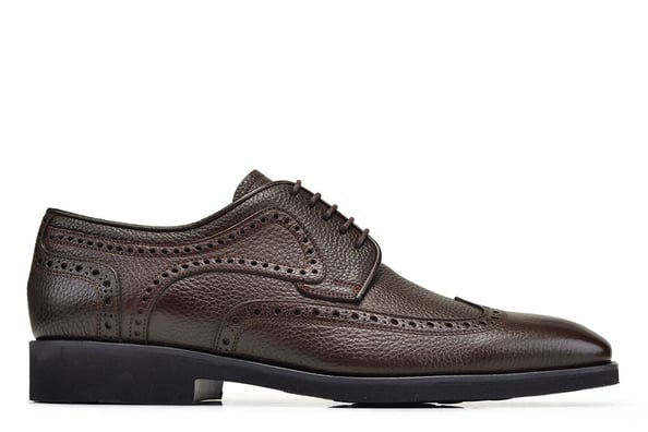 Kahverengi Bağcıklı Wingtip Stil Günlük Erkek Ayakkabı