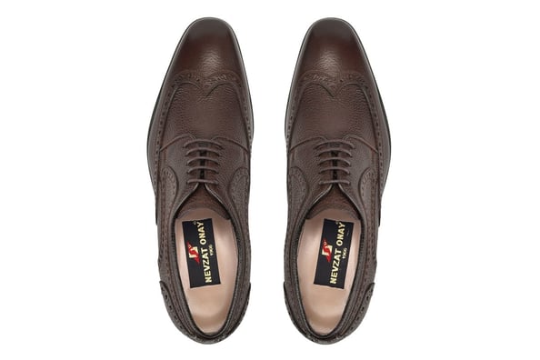Kahverengi Bağcıklı Wingtip Stil Günlük Erkek Ayakkabı