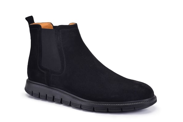 Süet Siyah Lastik Detaylı Günlük Erkek Bot