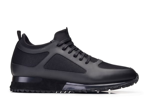 Siyah Bağcıklı Çorap Parça Detaylı Sportif Erkek Sneaker Ayakkabı