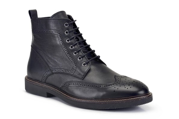 Siyah Fermuarlı Bağcık Detaylı Sportif Erkek Bot