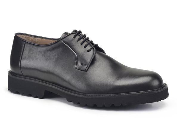 Siyah Bağcıklı Derby Stil Erkek Ayakkabı