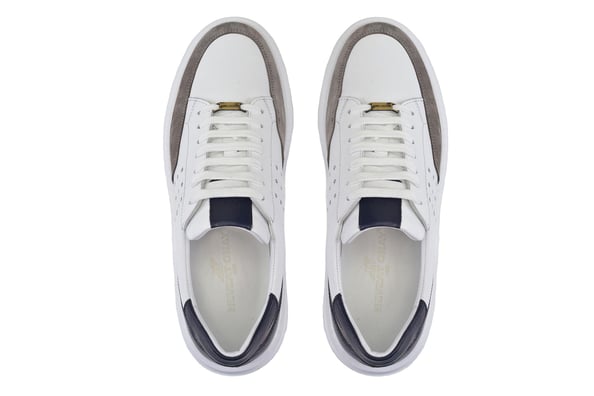 Beyaz Gri Süet Detaylı Bağcıklı Sneaker Erkek Ayakkabı