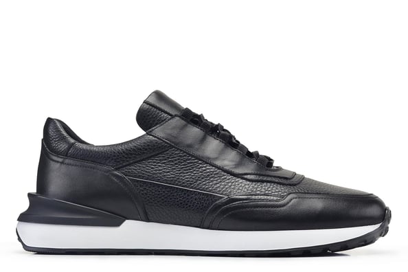 Siyah Bağcıklı Beyaz Taban Günlük Sneaker Erkek Ayakkabı